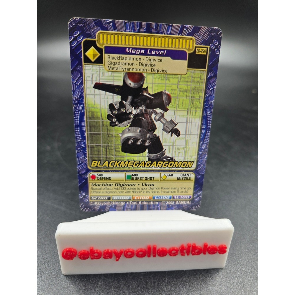 Bandai Digimon Card BlackMegaGargomon BO-298 Mega Level 2002 TCG Virus Machine